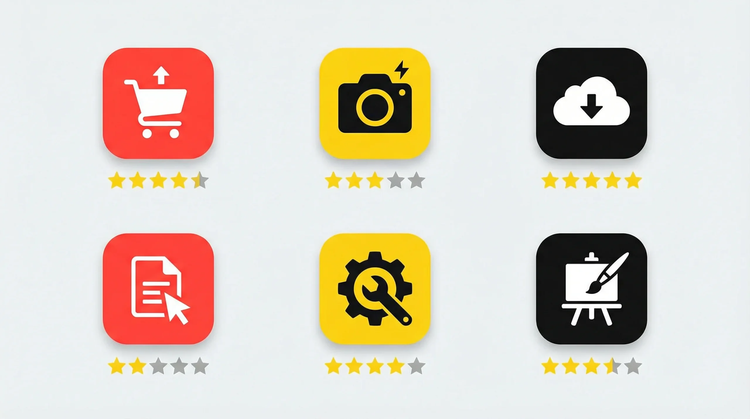 Grille comparant 6 applications de defloutage avec notes