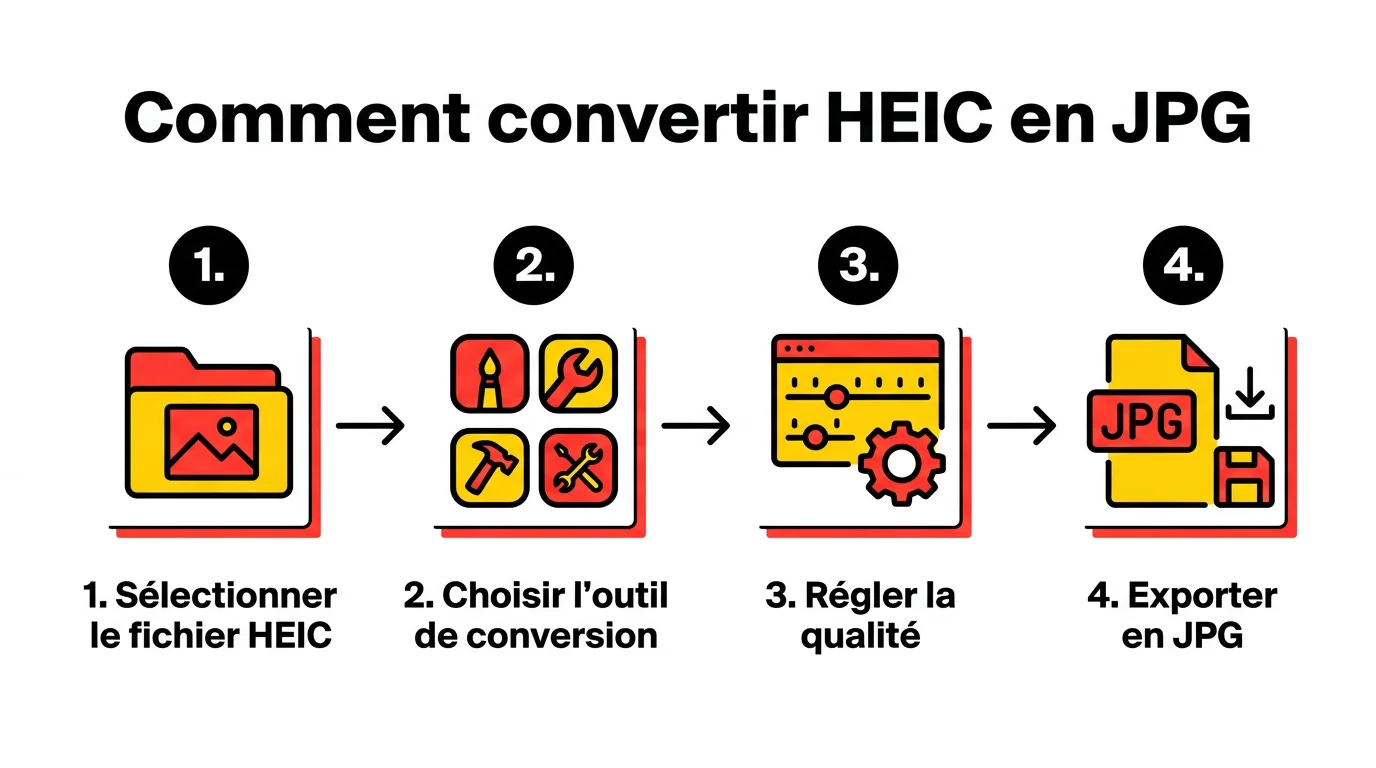 Les 4 etapes pour convertir un fichier HEIC en JPG