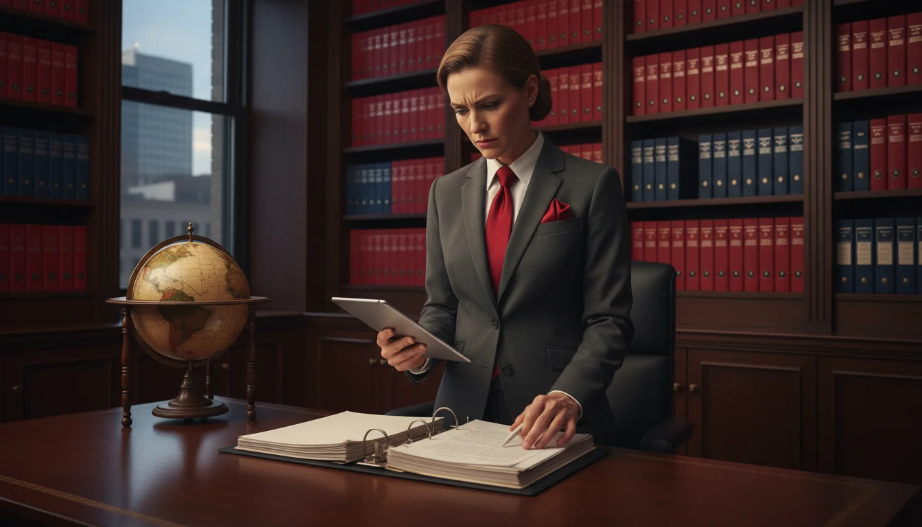 Curateur professionnel consultant un dossier dans son bureau juridique