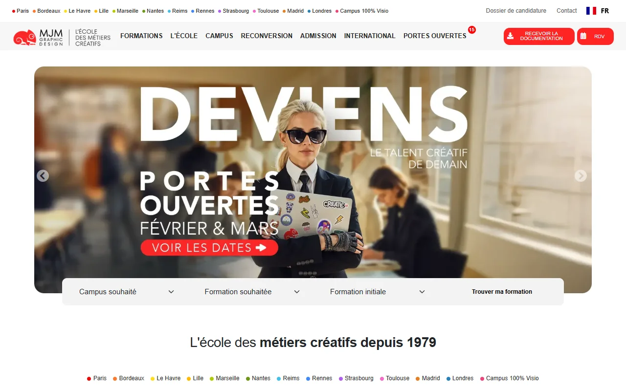 Site officiel MJM Graphic Design, ecole de design et arts appliques