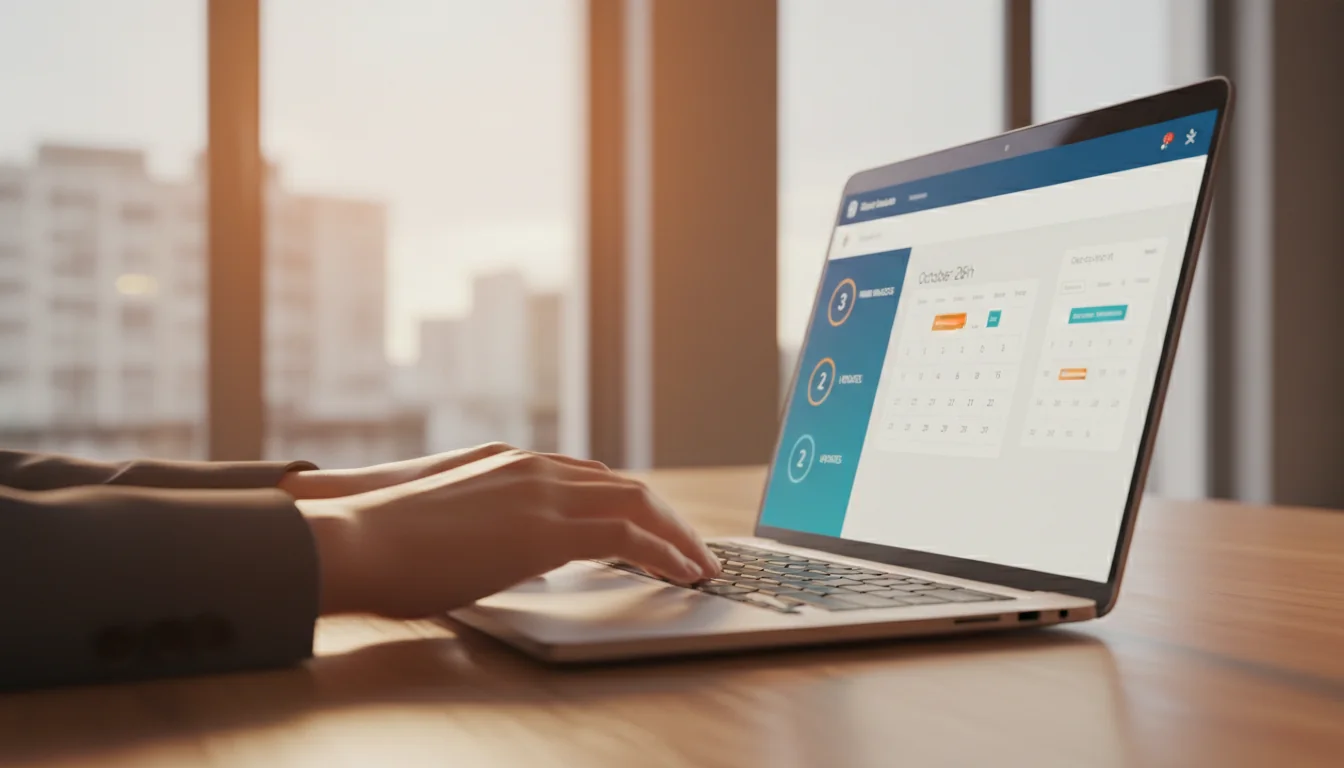 Tableau de bord ENT91 avec calendrier et notifications