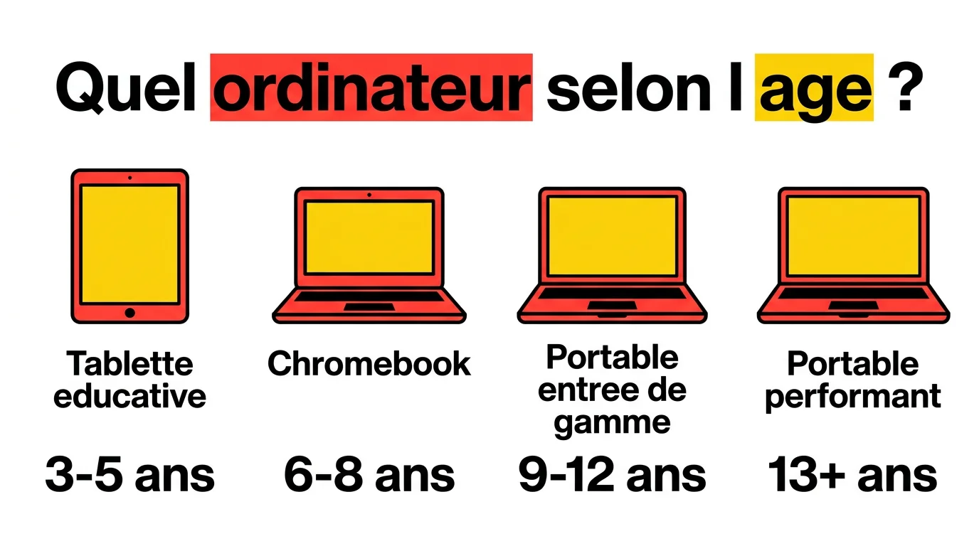 Infographie : quel type d'ordinateur choisir selon l'âge de l'enfant