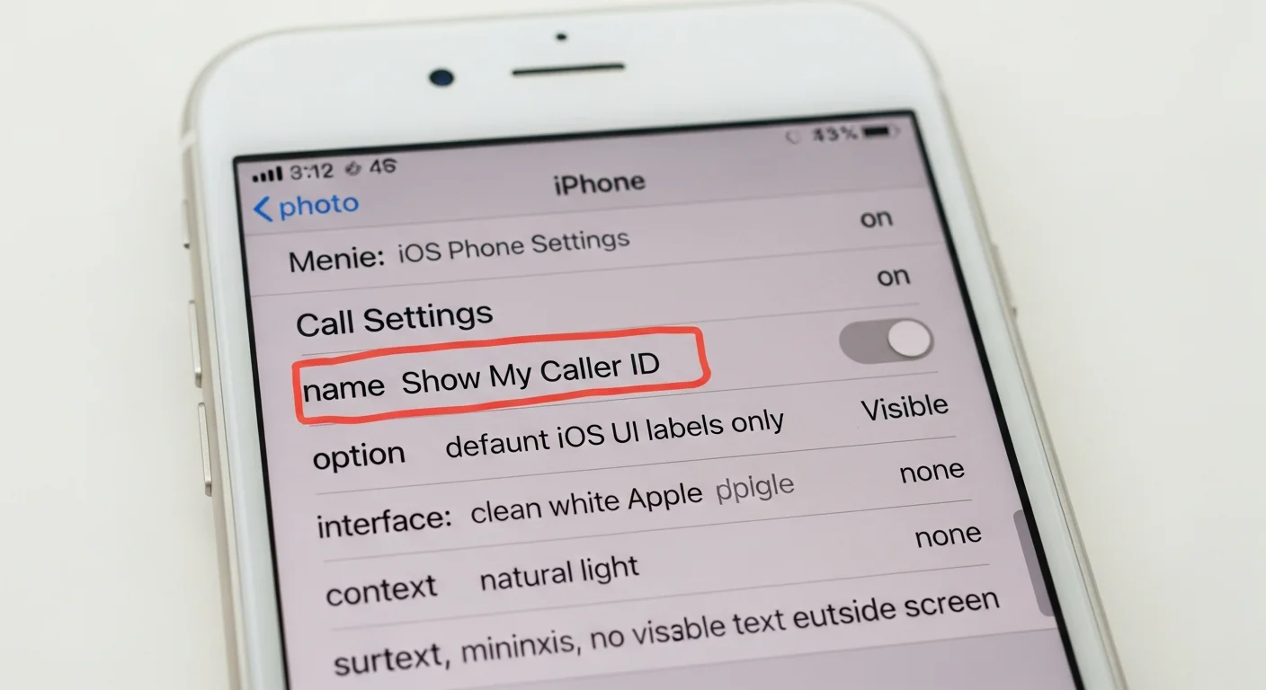 Écran iPhone affichant l'option Afficher mon numéro d'appelant dans les réglages téléphone