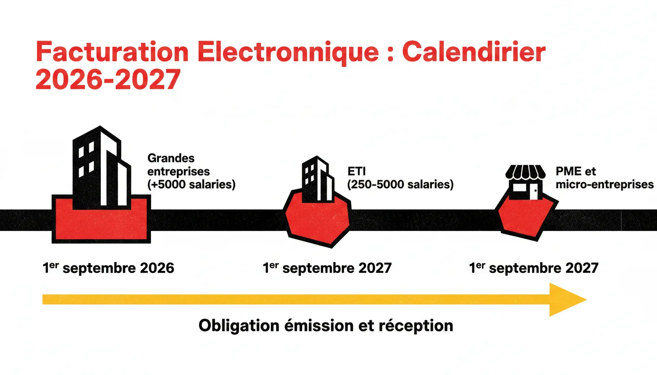 Calendrier de la facturation électronique obligatoire en France 2026-2027 par taille d'entreprise