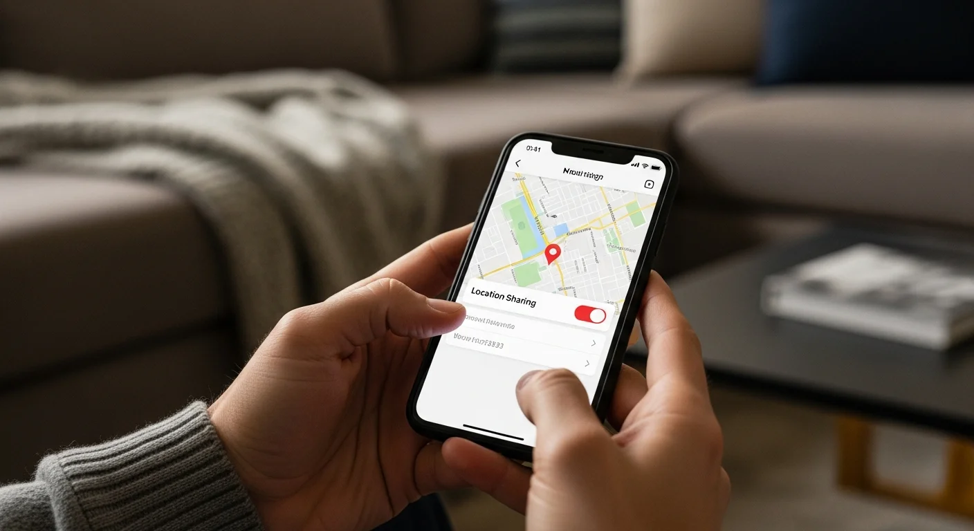 Parent configurant les paramètres de localisation Family Link sur un smartphone