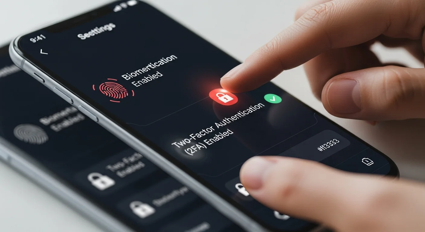 Configuration des paramètres de sécurité sur smartphone avec authentification biométrique