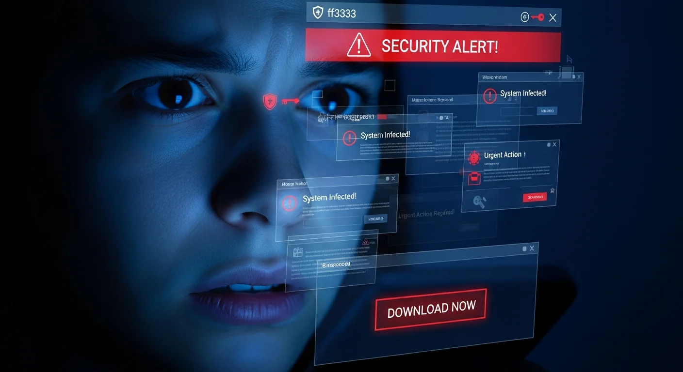 Personne inquiète regardant son smartphone affichant des notifications suspectes