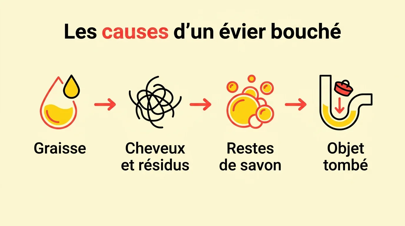 Les causes d'un évier bouché