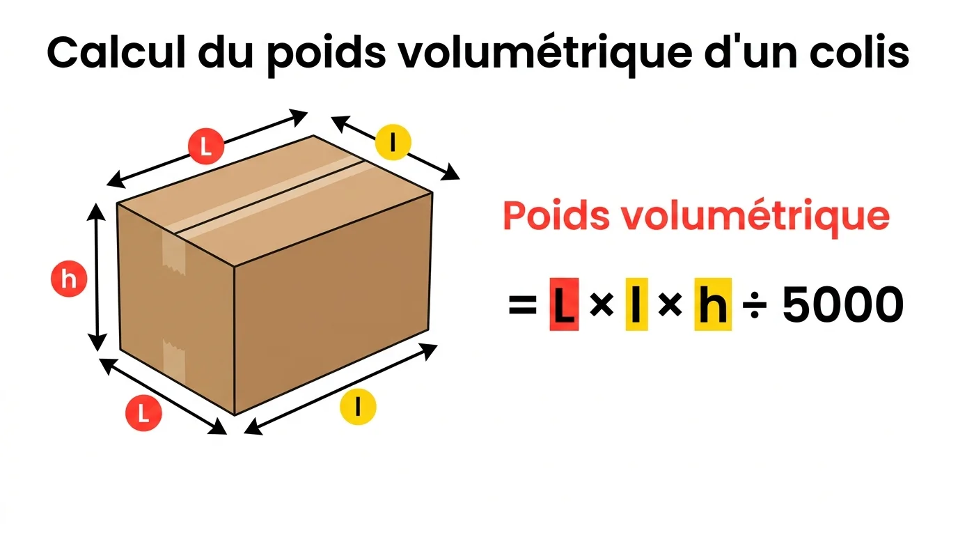 Calcul du poids volumetrique d'un colis