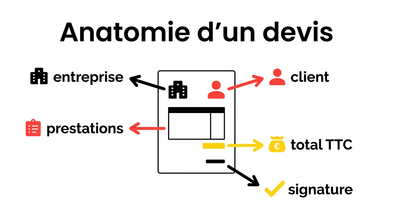 Anatomie d'un devis : les zones cles d'un devis conforme