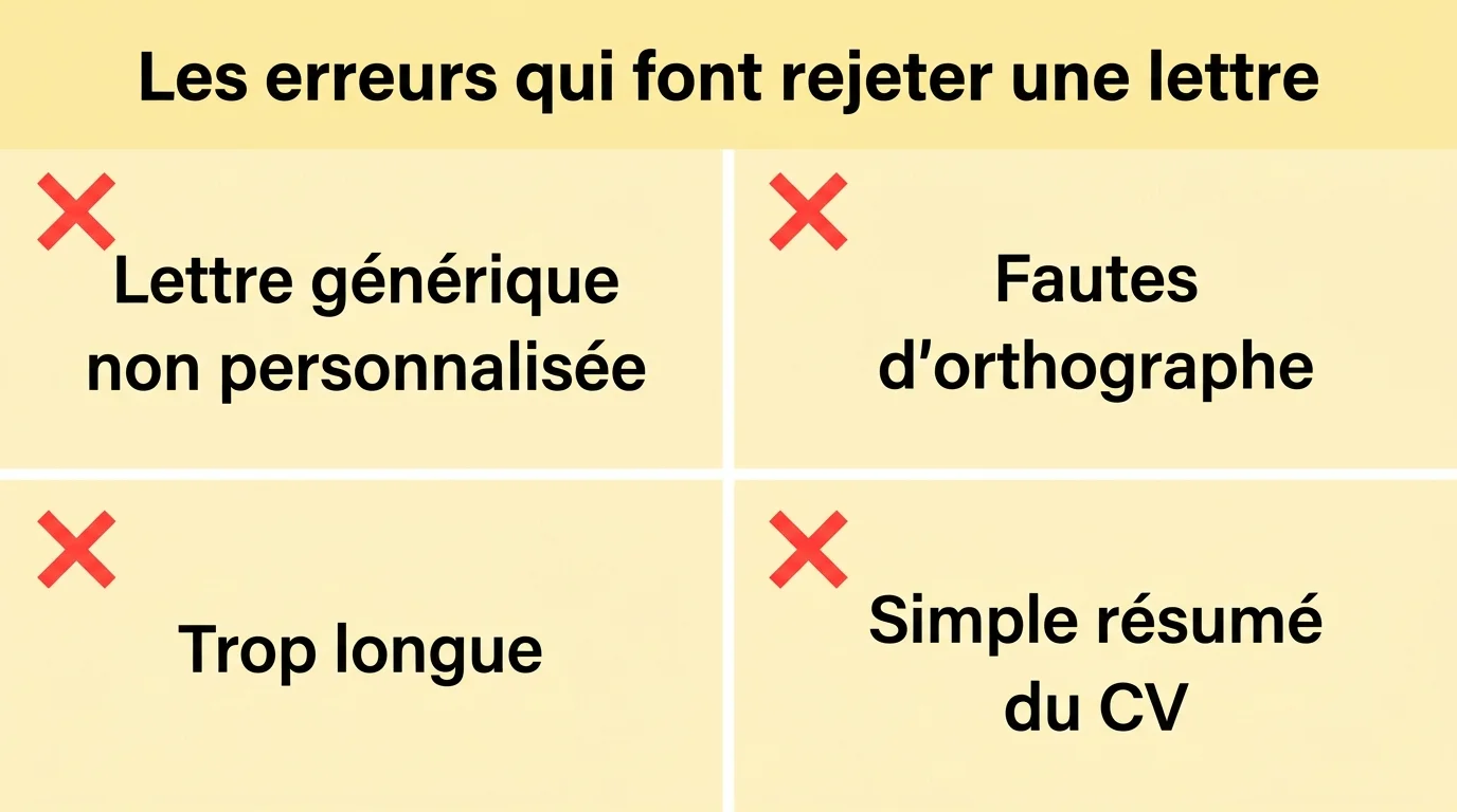 Les erreurs fréquentes qui font rejeter une lettre de motivation