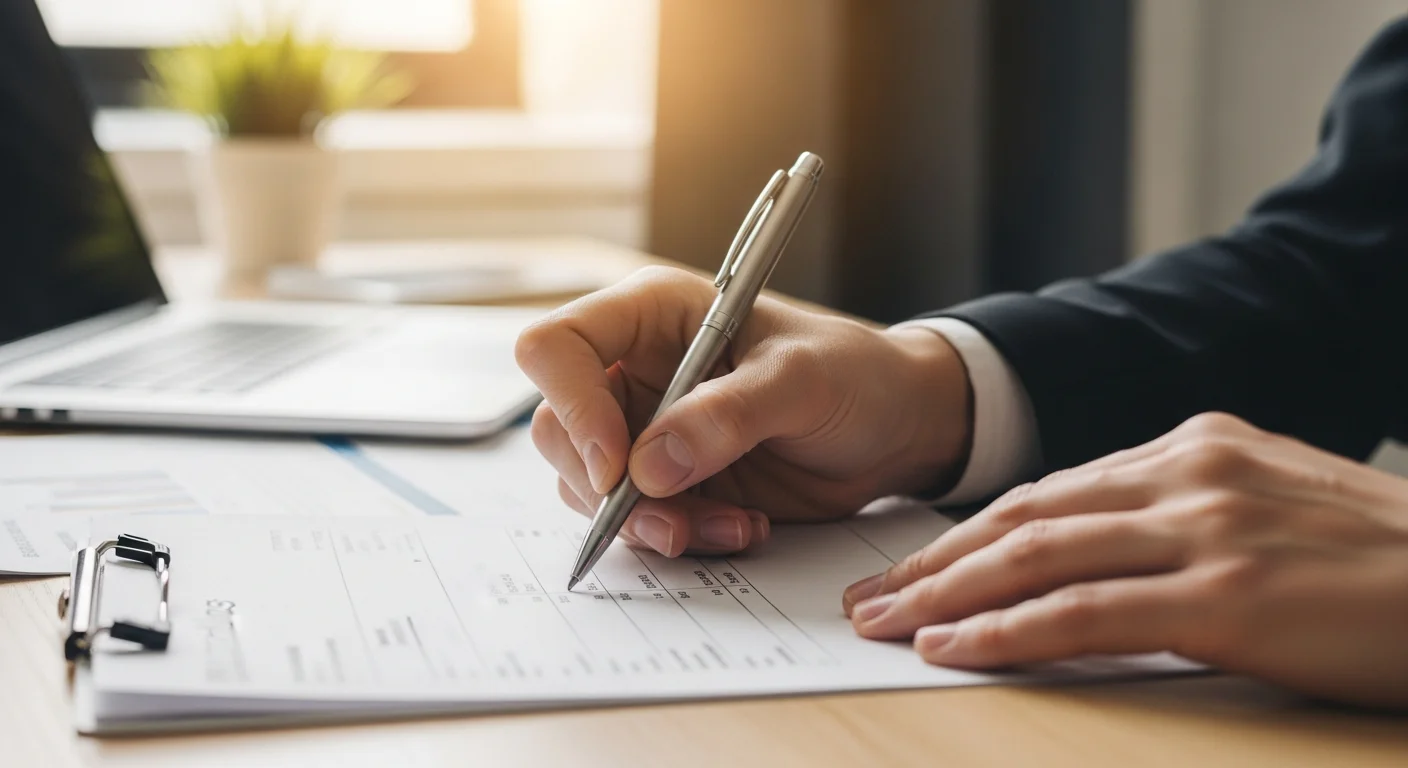 Auto-entrepreneur vérifiant la mention TVA non applicable sur une facture avant son envoi
