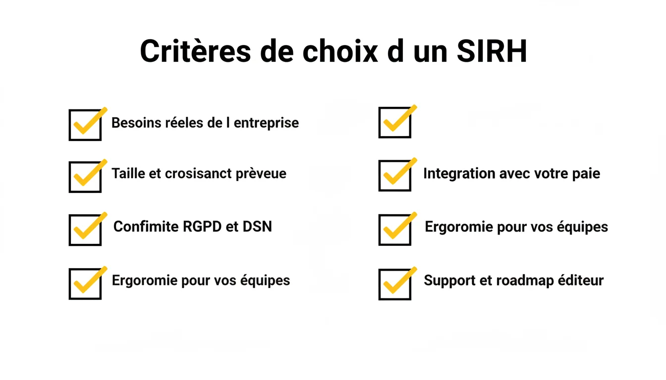 Checklist des critères de choix d'un logiciel SIRH en 6 points
