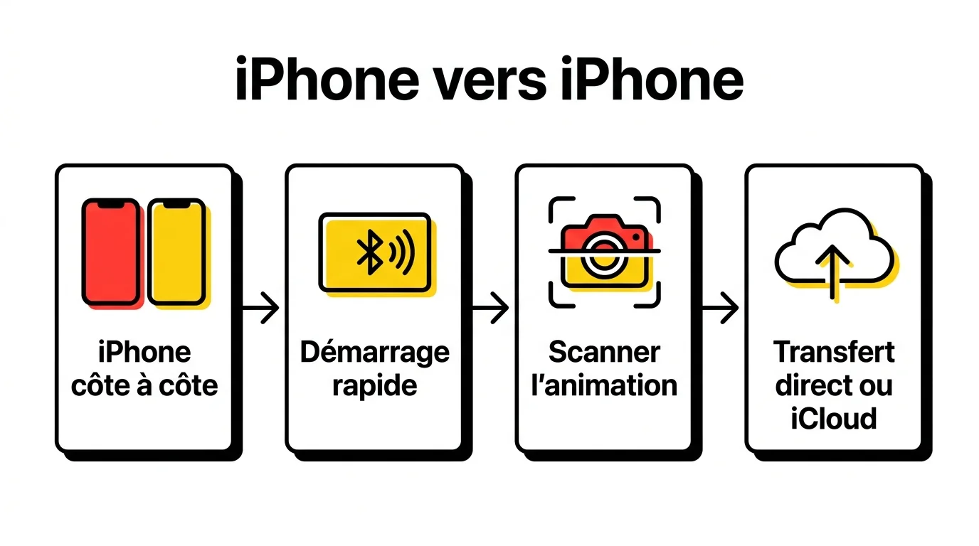 Transférer ses données d'un iPhone à un autre iPhone avec le Démarrage rapide